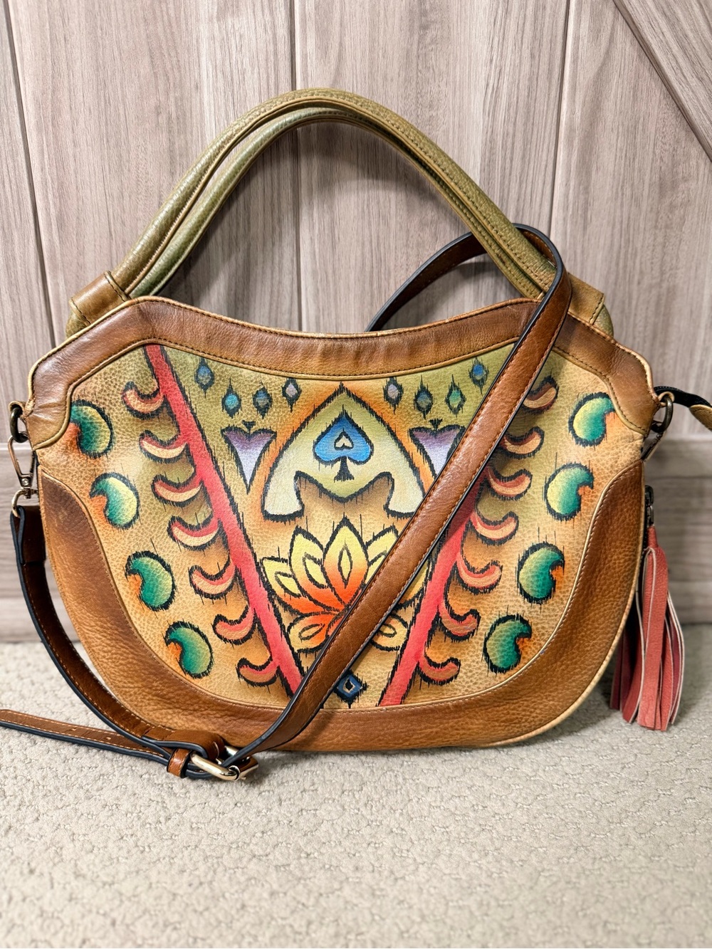 Anuschka hand-painted genuine leather shoulder/cross body bag